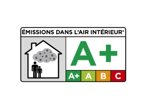 Logo: Französisches Umwelt-Label für VOC-Emissionen in Innenräumen (Auszeichnung A+)